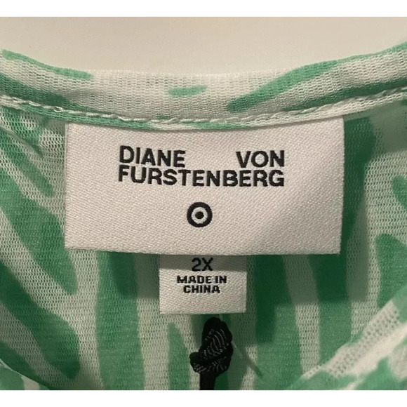 DVF Diane Von Furstenberg For Target Sea Twig Green Mini Dress 2X NWT (476) - Picture 2 of 7